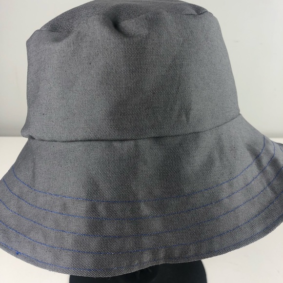 Bucket Hat Gray Denim & Penn State University Fabric New Handmade Nittany Lions - Picture 7 of 9